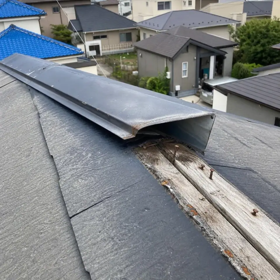 棟板金が浮いている・釘が抜けている